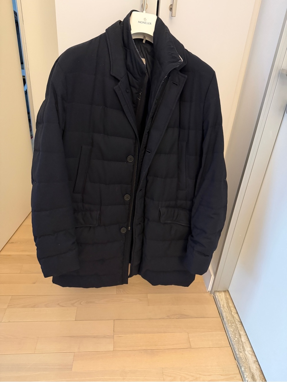 Moncler KEID Men’s Navy Wool Down Puffer Coat Jacket Size 5
